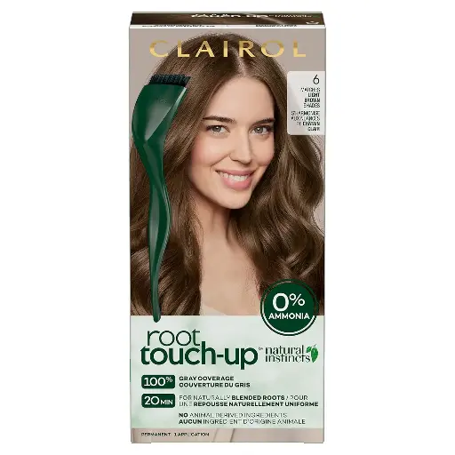 [252598] Clairol Root Touch-Up by Natural Instincts Permanent Hair Dye, 6 Light Brown Hair Color, Pack of 1 