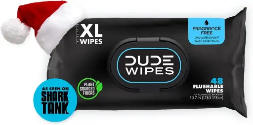 [2525101] DUDE Wipes - Flushable Wipes - 1 Pack, 48 Wipes - Unscented Extra-Large Adult Wet Wipes - Vitamin-E & Aloe - Septic and Sewer Safe 