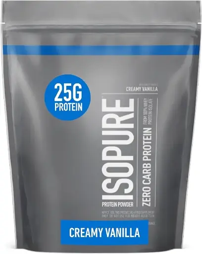 [8767545324] Isopure Creamy Vanilla Whey Isolate Protein Powder with Vitamin C & Zinc for Immune Support, 25g Protein, Zero Carb & Keto Friendly, 15 Servings, 1 Pound (Packaging May Vary) 