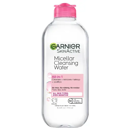 [222259] Garnier Micellar Water, Hydrating Facial Cleanser & Makeup Remover, Suitable for Sensitive Skin, Vegan, Cruelty Free, 13.5 Fl Oz (400mL), 1 Count