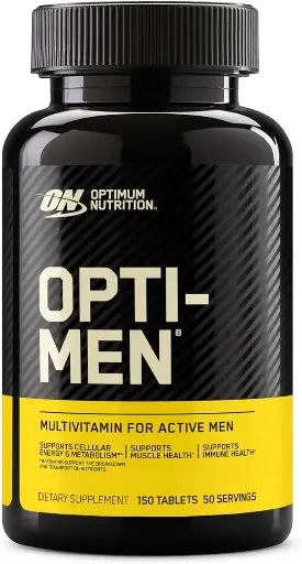 [768776767] Optimum Nutrition Opti-Men, Vitamin C, Zinc and Vitamin D, E, B12 for Immune Support Mens Daily Multivitamin Supplement, 150 Count (Packaging May Vary) 