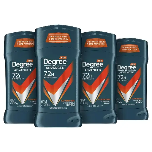 [2525103] Degree Men Antiperspirant Deodorant Adventure Freshness and Odor Protection Deodorant for Men 2.7 Oz, (Pack of 4) Woodsy, Stick 