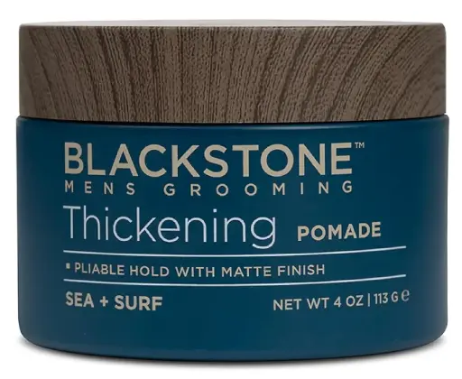 [222264] Blackstone Men's Grooming Hair Thickening Pomade - Pliable Hold with Matte Finish | Paraben & Cruelty-Free | Made in USA, Sea + Surf Scent (4 Oz) 