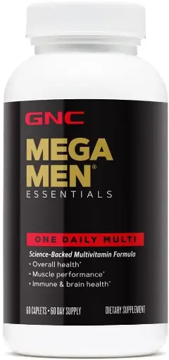 [7890900867] GNC Mega Men Essentials One Daily Multivitamin | Supports Overall Health and Muscle Performance | 60 Count