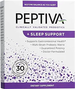 [78968909] Peptiva 26 Billion CFU Probiotic and Sleep Support - Clinically Validated Multi-Strain Probiotic - Lactobacillus and Bifidobacterium, Melatonin - 30 Count 