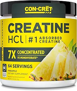 [768877540] Creatine HCl Powder | Muscle, Cognitive, Cellular Energy Support | No Bloating or Cramps | USA Made & NSF Certified | Pineapple (64 Serving) 