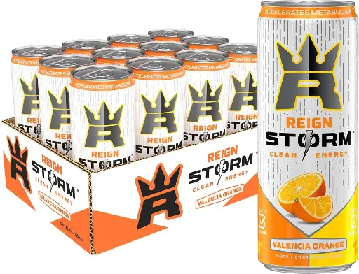 [436457090] REIGN Storm, Valencia Orange, Fitness & Wellness Energy Drink, 12 Fl Oz (Pack of 12) 