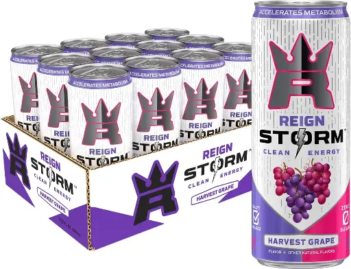 [465667712] REIGN Storm, Harvest Grape, Fitness & Wellness Energy Drink, 12 Fl Oz (Pack of 12) 