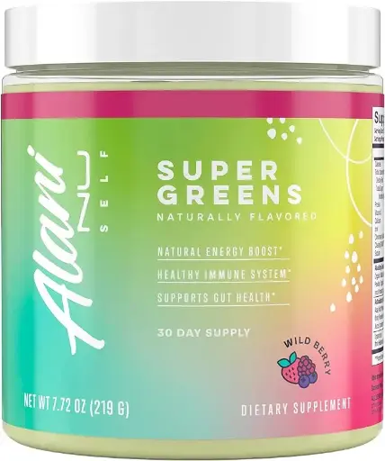 [457561809] Alani Nu Super Greens Powder Wild Berry | Green Juice Supplement | Spirulina + Wheat Grass Powder | Naturally Flavored | Smoothie Juice Mix | Gluten Free | Vegan | 30 Servings 