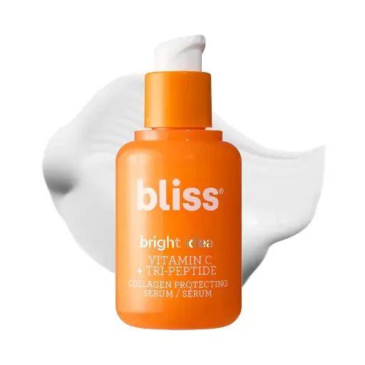 [252560] Bliss Bright Idea Vitamin C + Tri-Peptide Collagen Brightening Face Skincare Serum - Anti Aging, Reduces Dark Spots, Boosts Skin Elasticity - Clean - Vegan & Cruelty-Free - 1 Fl Oz 
