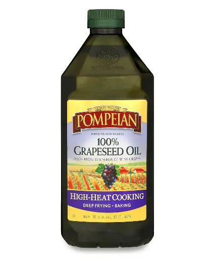 [2525126] Pompeian 100% Grapeseed Oil, Light and Subtle Flavor, Perfect for High-Heat Cooking, Deep Frying and Baking, 68 FL. OZ. 