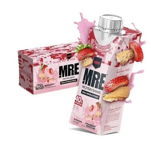 [433632233] REDCON1 MRE Ready to Drink Protein Shakes, Strawberry Shortcake - Protein Drinks with Whole Food Sources - Sugar Free RTD Shake Formulated to Fuel Athletes at Any Time (12 Pack) 