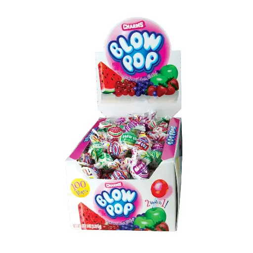 [2525132] Charms Blow Pops, Assorted Flavors, 100-Count Box (8138) 