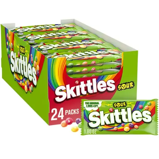 [2525135] SKITTLES Sour Summer Chewy Candy Bulk Assortment, 1.8 Ounce (Pack of 24) 