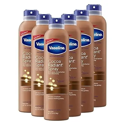 [909060] Vaseline Intensive Care Spray Moisturizer For Dry Skin Cocoa Radiant Made With 100% Pure Cocoa Butter 6.5oz (Pack of 6) 