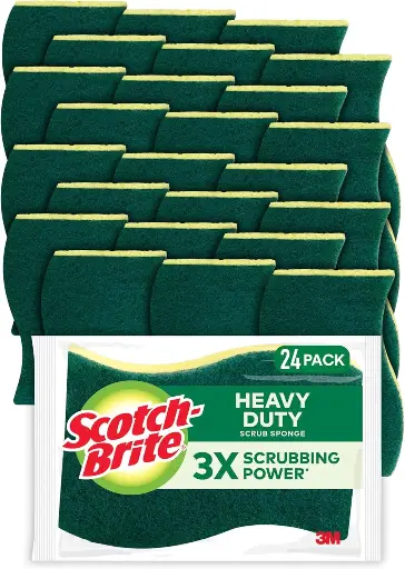 [2525144] Scotch-Brite Heavy Duty Scrub Sponges, For Washing Dishes and Cleaning Kitchen, 24 Scrub Sponges 