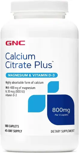 [658889097] GNC Calcium Citrate Plus Magnesium & Vitamin D-3 800mg | Highly Absorbable Form of Calcium | 180 Count 