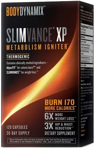 [345091592] Slimvance XP Thermogenic Supplements | Supports Weight Loss and Fat Burning Goals | Energy and Mebolism Boost Formula | 120 Capsules 