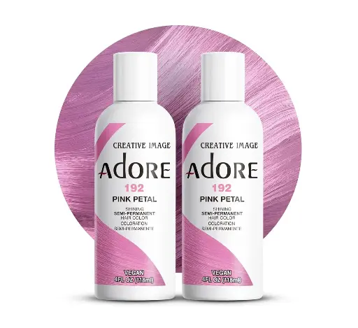 [333304] Adore Semi Permanent Hair Color - Vegan and Cruelty-Free Pink Hair Dye - 4 Fl Oz - 192 Pink Petal (Pack of 2) 
