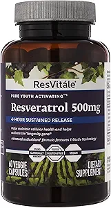 [46788989665] ResVitále Resveratrol 500 mg - Resveratrol Supplement for Men and Women - 60 Veggie Capsules 
