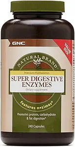 [453634452] GNC Natural Brand Super Digestive Enzymes, 240 Capsules, Supports Protein, Carbohydrate and Fat Digestion 