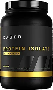 [45778354609] Kaged Protein Powder Elite: 100% Isolate Blend Whey, Casein, and Milk Protein Blend for Recovery and Muscle Building | Vanilla | 2lbs 