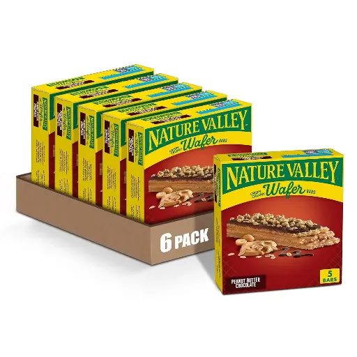 [2525156] Nature Valley Wafer Bars, Peanut Butter Chocolate, 5 Bars, 6.5 OZ (Pack of 6) 
