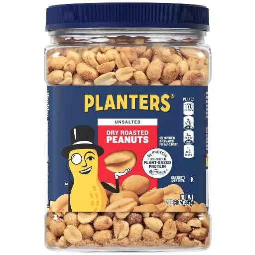 [2525162] Planters Unsalted Dry Roasted Peanuts, 35 Ounce 
