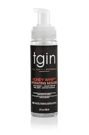[909065] tgin Honey Whip Hydrating Mousse for Natural, Dry, Curly, and Damaged Hair - 8 Oz 