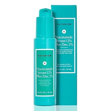 [909067] Naturium Niacinamide Face Serum 12% Plus Zinc 2%, Anti-Aging, Pore Minimizer & Dark Spot Corrector with Hyaluronic Acid & Vitamin E, Vegan & Cruelty-Free, 1 oz 