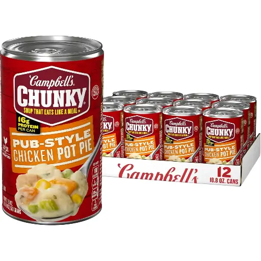 [2525171] Campbell's Chunky Soup, Pub-Style Chicken Pot Pie Soup, 18.8 oz Can (Pack of 12) 