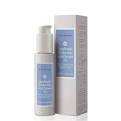 [909069] Naturium Quadruple Hyaluronic Acid Serum 5%, Hydrating & Plumping Face Serum, Anti-Aging & Moisturizing Skin Care, Fragrance-Free, 1 oz 