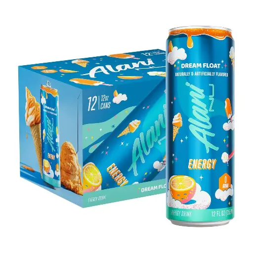 [4536734212] Alani Nu DREAM FLOAT Ice Sugar Free, Low Calorie Energy Drinks | 200mg Caffeine | Antioxidants | Biotin, B Vitamins | Zero Sugar | 15 Calories or Less | 12 Oz Cans | 24 Count 