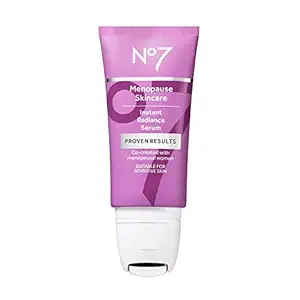 [3455667345] No7 Menopause Skincare Instant Radiance Serum – Hydrating Facial Serum with Hyaluronic Acid + Collagen Peptides for Firmer, Healthier Looking Skin – With Cooling Applicator (30ml) 