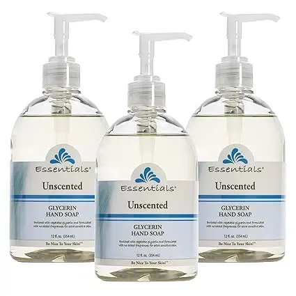 [909077] Essentials by Clearly Natural Glycerin Liquid Hand Soap, Unscented, 12-Fluid Ounce, Pack of 3 