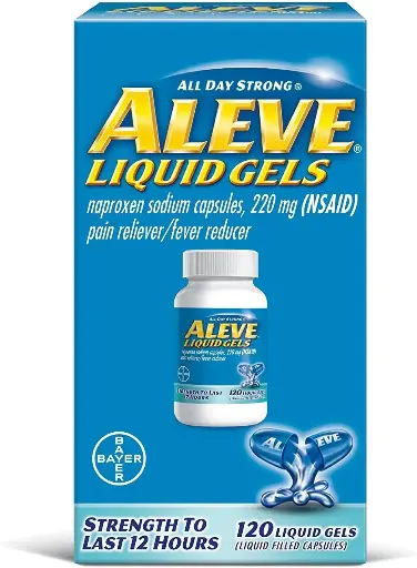 [2525188] Aleve Liquid Capsules, Naproxen Sodium Capsules 220 mg (NSAID), Pain Reliever/Fever Reducer, Fast Pain Relief, 120 Count 