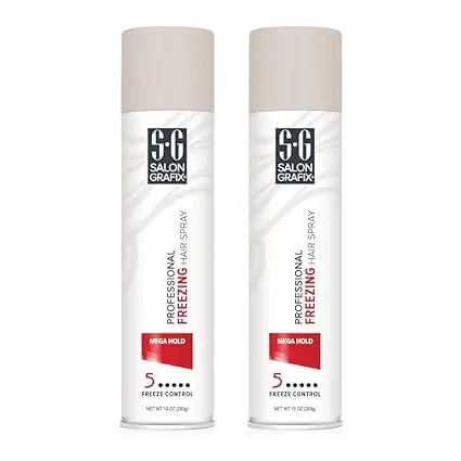[909080] Salon Grafix Hairspray Freezing Mega Hold 10 Ounce (295ml) (2 Pack) 