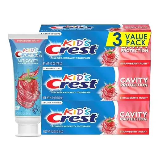 [5756789090] Crest Kid's Cavity Protection Fluoride Toothpaste, Strawberry Rush, 4.2 Ounce (Pack of 3) 