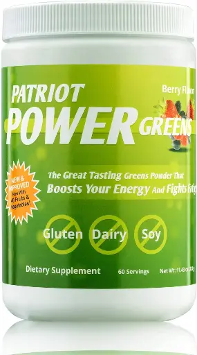 [909083] Patriot Power Greens: Green Drink - Organic Superfood Dietary Supplement - 40+ Fruits & Vegetables - 60 Day Supply - 11.43 Ounce 