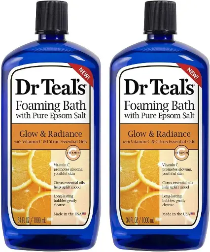 [8985632689] Dr. Teal's Glow & Radiance with Vitamin C & Citrus Essential Oils Foaming Bath 34oz Pack of 2 