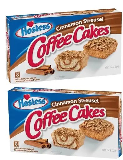 [5647657990] Hostess Cinnamon Coffee Cake, Topped with Streusel, Individually Wrapped, 8 Count, 11.6 oz | Pack of 2 