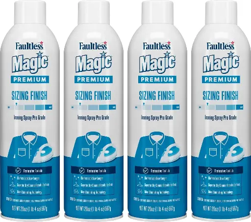 [909088] Faultless Starch 00502 Magic Sizing Fabric Finish, 20 oz (Pack of 4) 