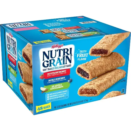 [2525192] Nutri-Grain Soft Baked Breakfast Bars, Made with Whole Grains, Kids Snacks, Variety Pack, 62.4oz Box (48 Bars) 