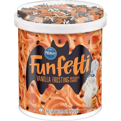 [45646788993] Pillsbury Funfetti Halloween Vanilla Frosting 2 pack (net wt 15.6 OZ) 