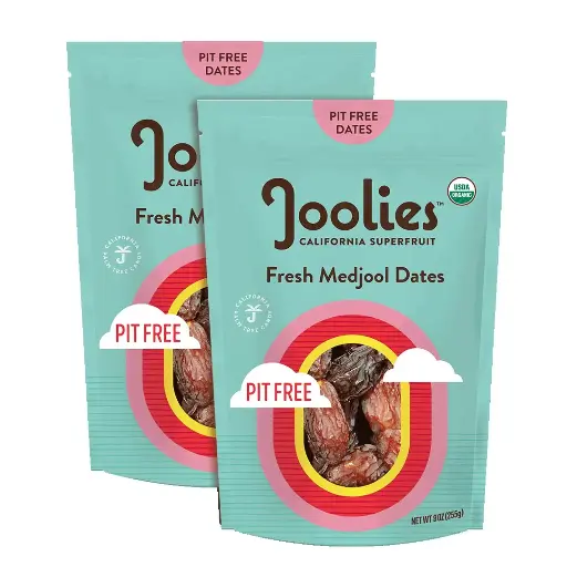 [3454568909] Joolies Organic Pit-Free Medjool Dates | 9 Ounce Pouch | Pack of 2 | Fresh California Grown Fruit | Vegan, Gluten-Free, Paleo, No Sugar Added | Great Source of Fiber & Antioxidants 