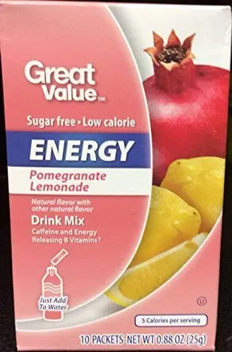 [4358809123] Great Value Sugar Free, Low Calorie ENERGY Pomegranate Lemonade Drink Mix (Pack of 6) by Great Value 