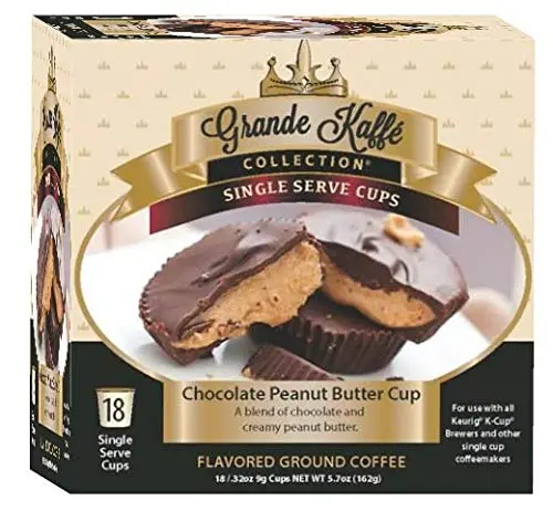 [4535645783] Grande Kaffe Single Serve, Chocolate Peanut Butter Cup Coffee, Compatible with Keurig K-cup Brewers, 18 Count 