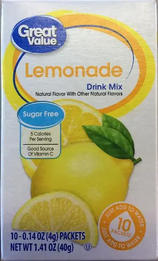 [34567809087] Great Value: Lemonade Drink Mix, 1.41 Oz (Pack of 4) 