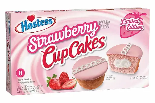 [43567900912] Hostess CupCakes [One 8 Count Package] (Strawberry) 