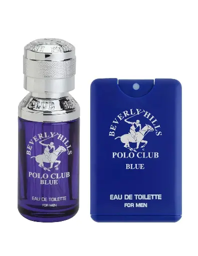 [34565232341] Beverly Hills Polo Club BHPC Men's Eau De Toilette Bonus Pack, 1.7oz EDT + Bonus EDT Pocket Spray (Blue) 